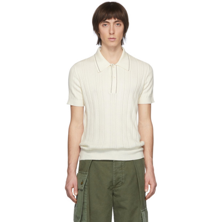 Photo: Wales Bonner Off-White Textured Knit Polo