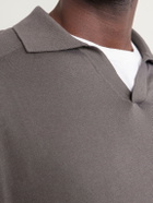 Sunspel - Sea Island Cotton and Cashmere-Blend Polo Shirt - Brown