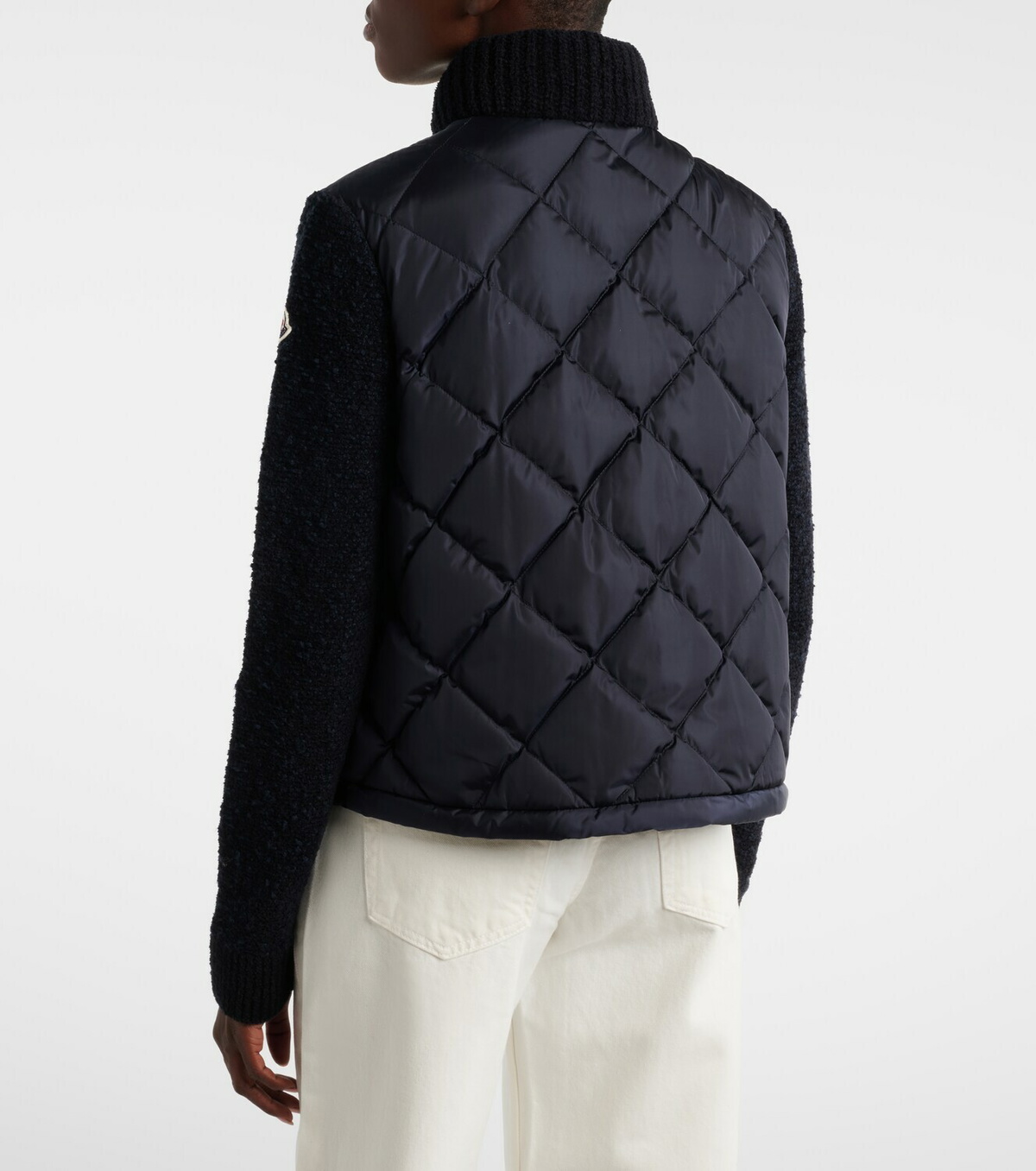 Moncler Down-paneled cotton-blend cardigan