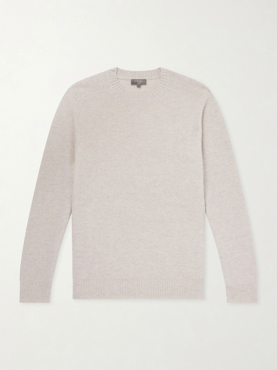 N.PEAL - English Rib Cashmere Sweater - Gray
