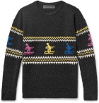 The Elder Statesman - Intarsia Cashmere Sweater - Charcoal