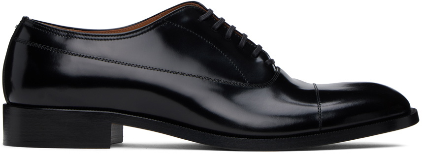 Maison Margiela Black Waxed Leather Oxfords Maison Margiela