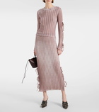 Acne Studios Ribbed-knit semi-sheer midi skirt