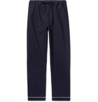 Desmond & Dempsey - Brushed-Cotton Twill Pyjama Trousers - Men - Navy