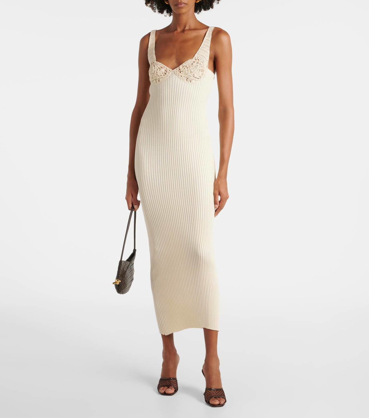 Magda Butrym Ribbed-knit cotton midi dress Magda Butrym