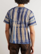 Wales Bonner - Logo-Embroidered Tie-Dyed Cotton-Jersey T-Shirt - Blue