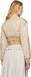 Rokh Beige Broken Harrington Jacket