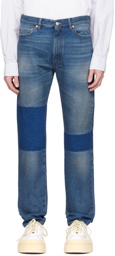 MM6 Maison Margiela Blue Printed Jeans