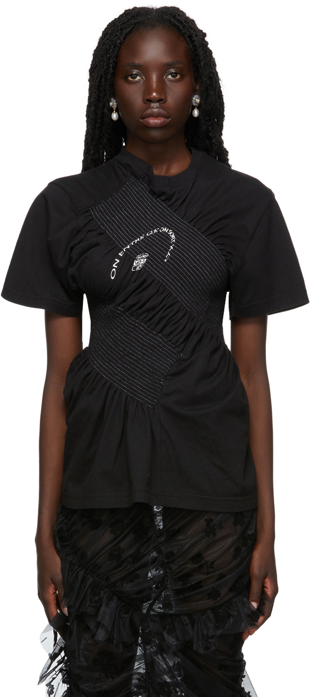 SUPER YAYA SSENSE Exclusive Black Self Tape T-Shirt