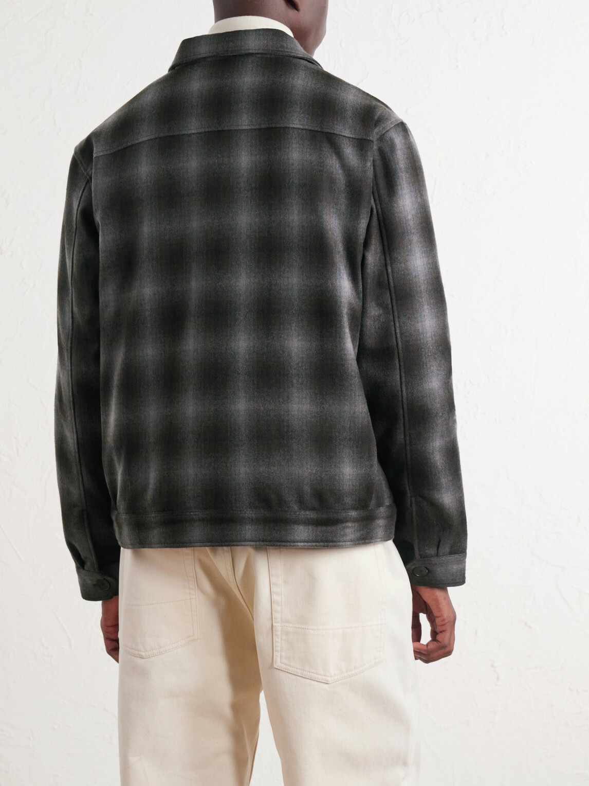 Mr P. - Checked Virgin Wool Zip-Up Jacket - Brown
