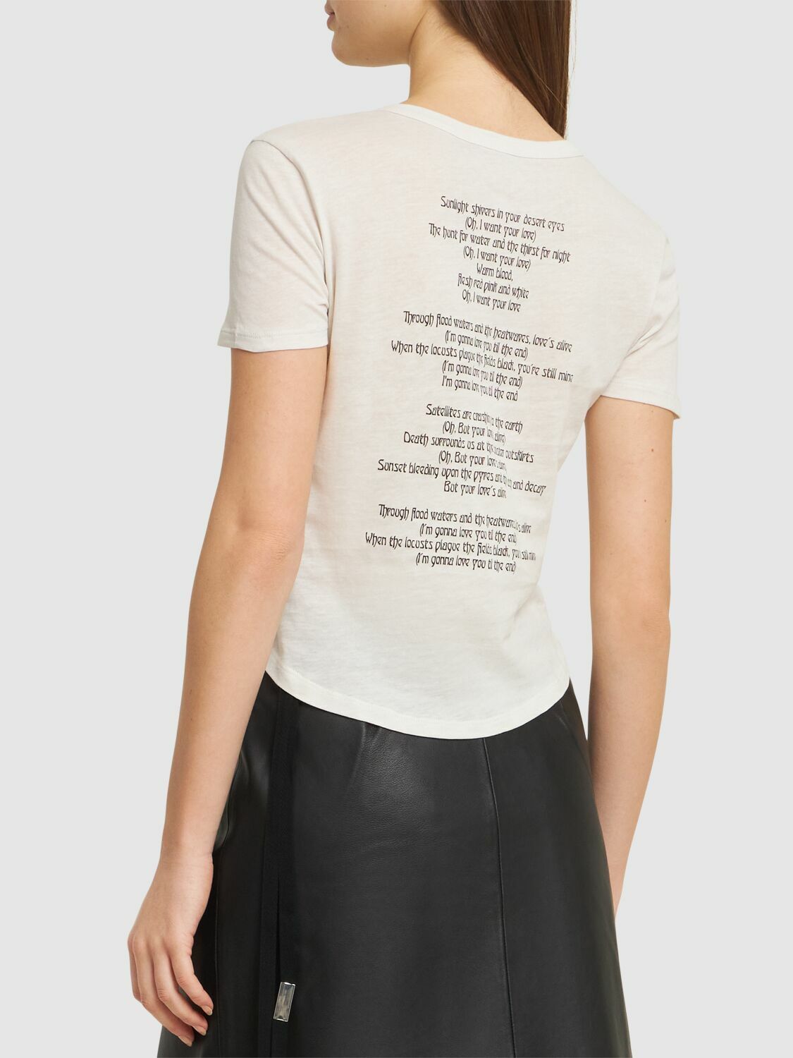ANN DEMEULEMEESTER Georgette Printed Cotton Jersey T-shirt