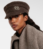 Ruslan Baginskiy Pierced wool-blend newsboy cap