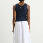 Damson Madder Women's Devon Pointelle Polo Top in Navy