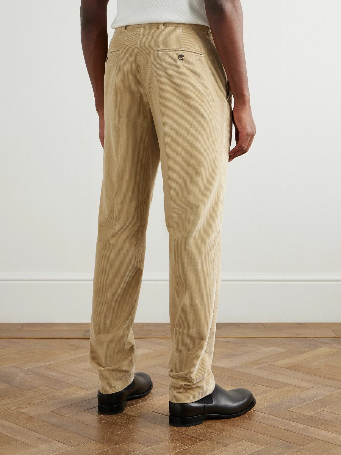 Loro Piana - Jarno Hamptons Straight-Leg Cotton-Corduroy Trousers - Neutrals