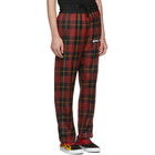 Palm Angels Red Check Sleek Track Trousers