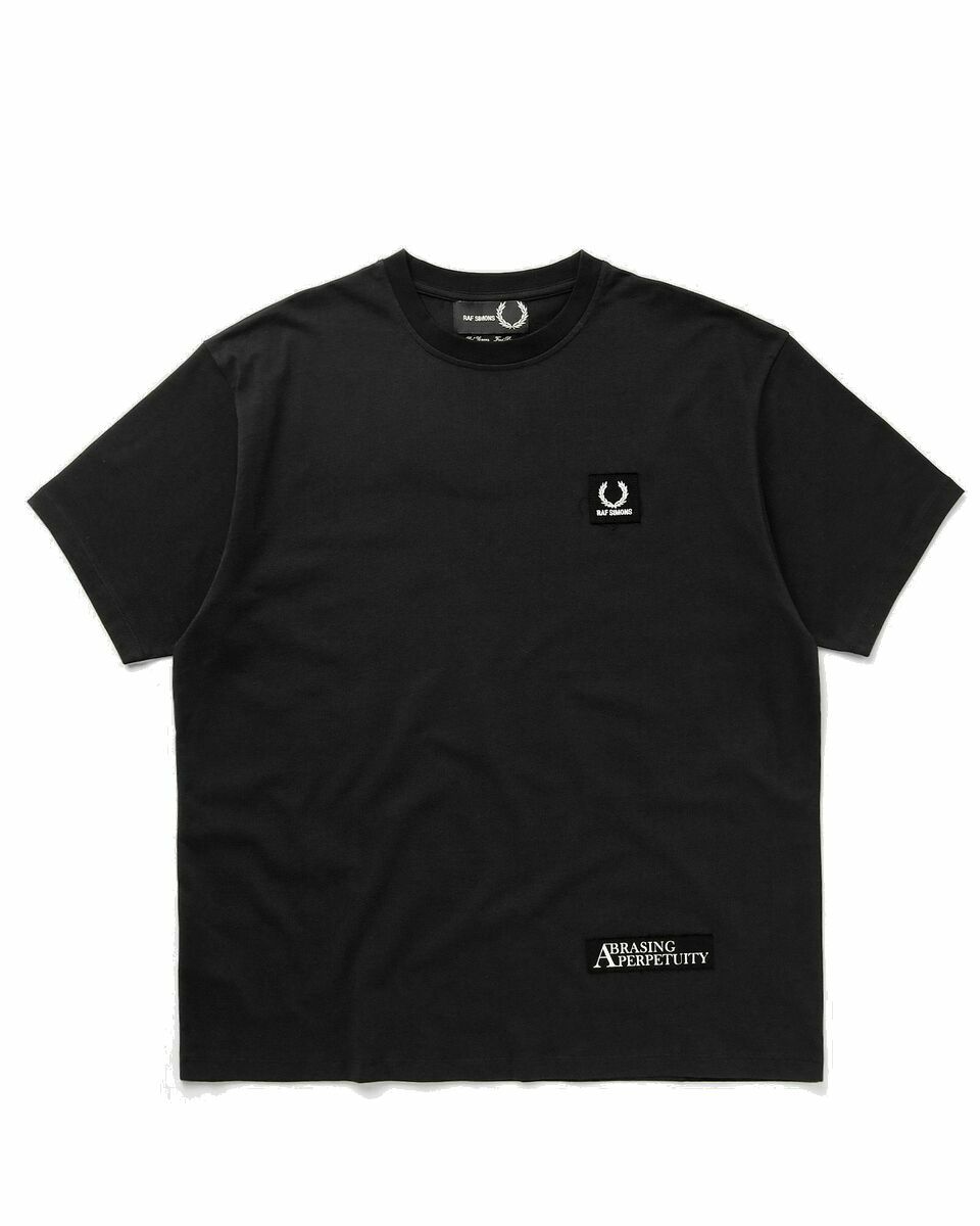 Photo: Fred Perry X Raf Simons Printed Patch Relaxed Tee Black - Mens - Shortsleeves