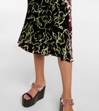 Dries Van Noten - Printed velvet midi skirt