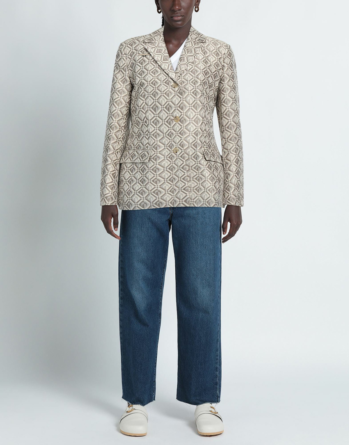 Marine Serre Womens Blazer in Beige