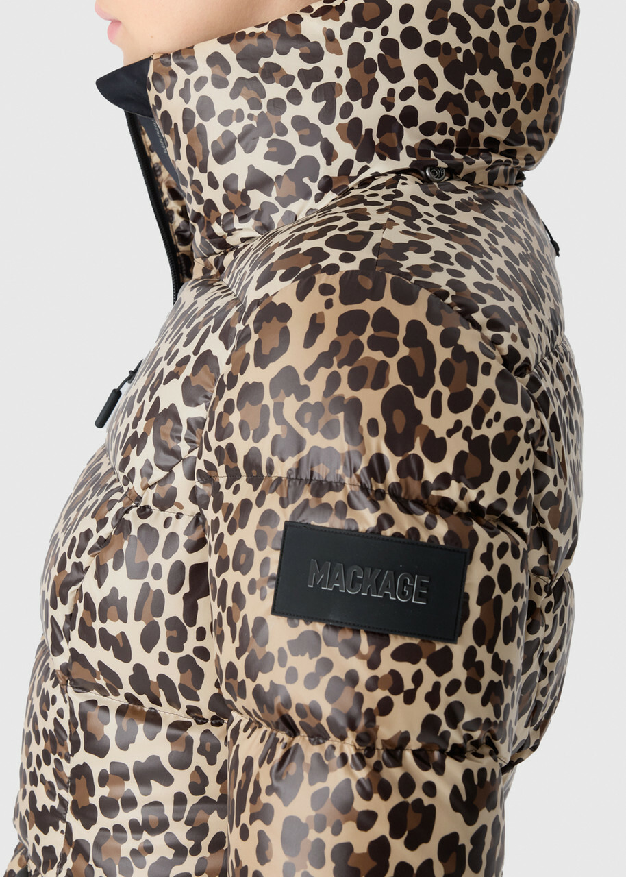 Mackage Cheryl Cheetah-print Padded ski Jacket Brown