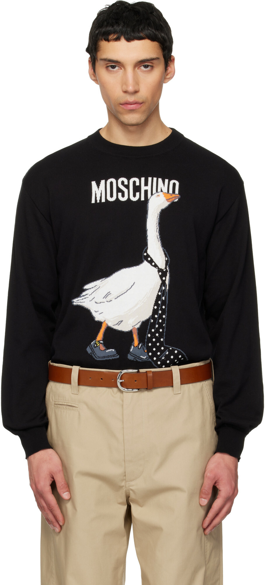 Moschino Black Archive Goose Sweater