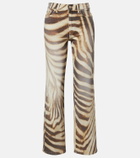 7 For All Mankind Stovepipe zebra-print straight jeans