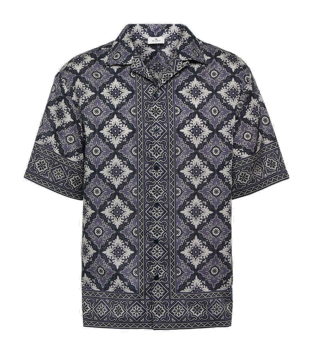 ETRO mosaic-print cotton shirt - Orange