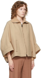 Chloé Beige Virgin Wool Cape-Style Jacket