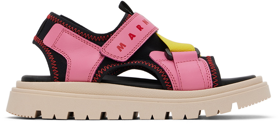 Marni Kids' Contrast-stitch Leggings In Pink