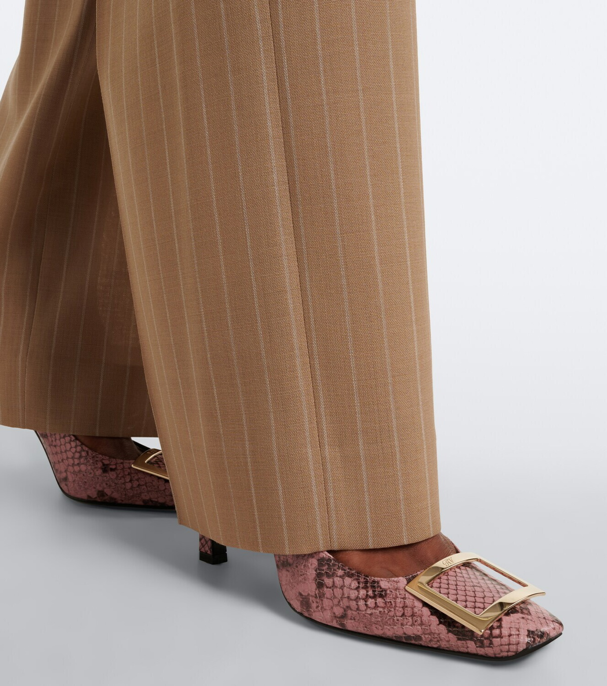 Roger Vivier Trompette snake-print leather pumps