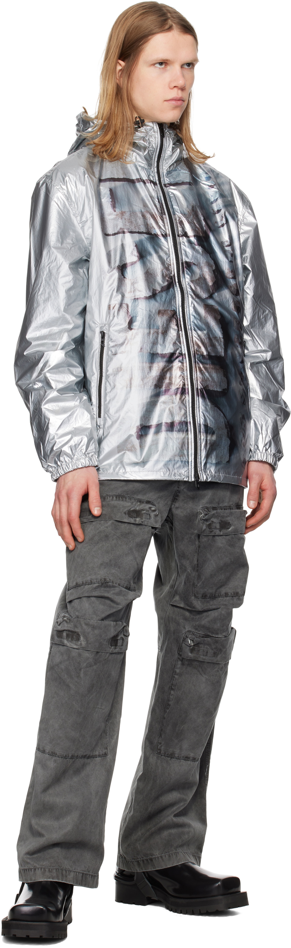 Diesel Silver J-Otte Hooded Jacket Diesel