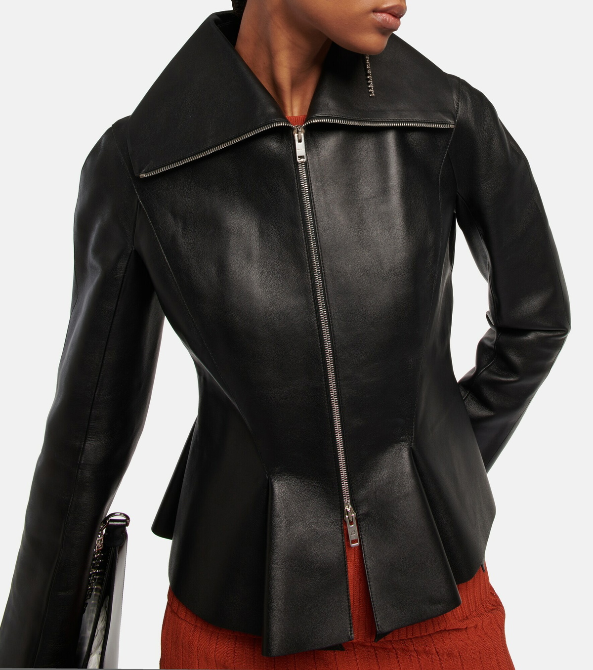 GIVENCHY 燕尾服 ブラック 42 オシャレ ジャケット Givenchy - Peplum leather jacket Givenchy