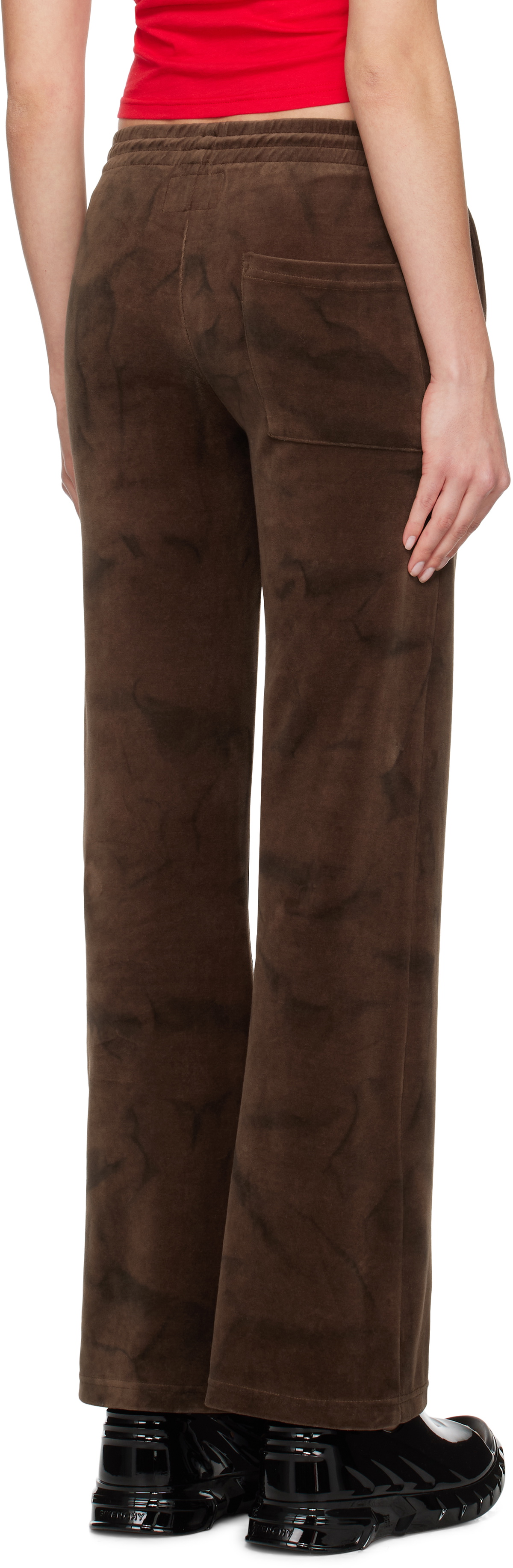 Praying Brown Velvet Flared Lounge Pants