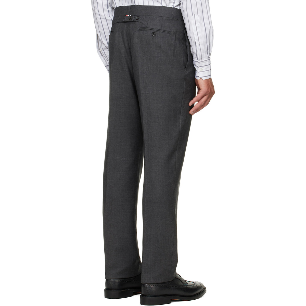Thom Browne Gray Classic Twill Backstrap Trousers