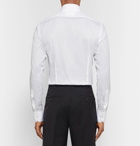 TOM FORD - White Slim-Fit Wing-Collar Bib-Front Cotton-Voile Shirt - White