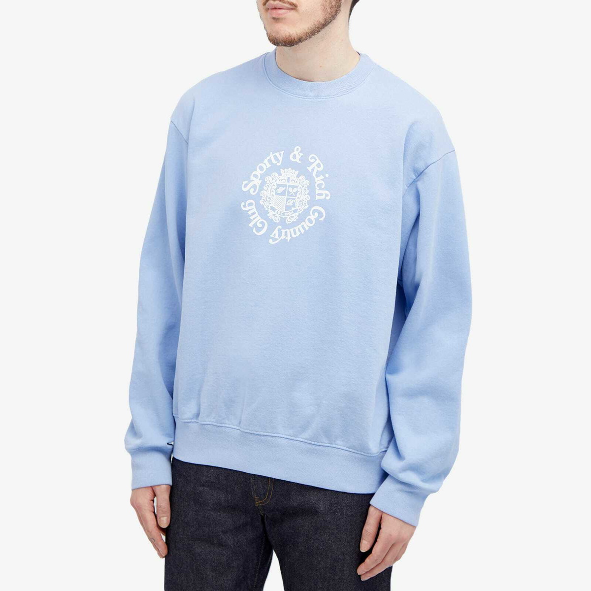 Sporty & Rich Blue Monte Carlo Sweatshirt - Periwinkle/White