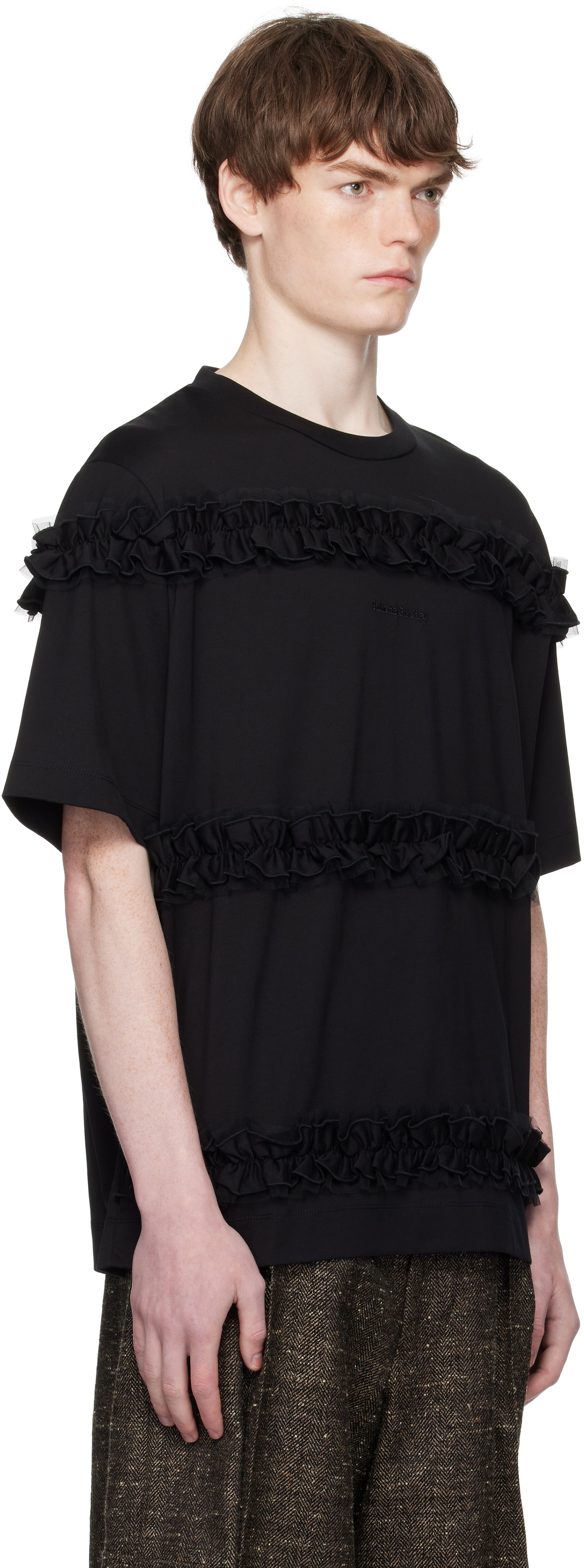Simone Rocha Black Ruffle Frill T-shirt