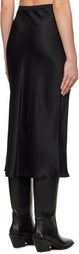 ANINE BING Black Bar Silk Midi Skirt
