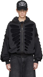AVAVAV Black Shoulderless Cutout Hoodie