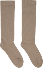 Rick Owens DRKSHDW Taupe Concordians Pentagram Knee High Socks