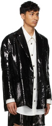 We11done Black Sequin Oversize Blazer