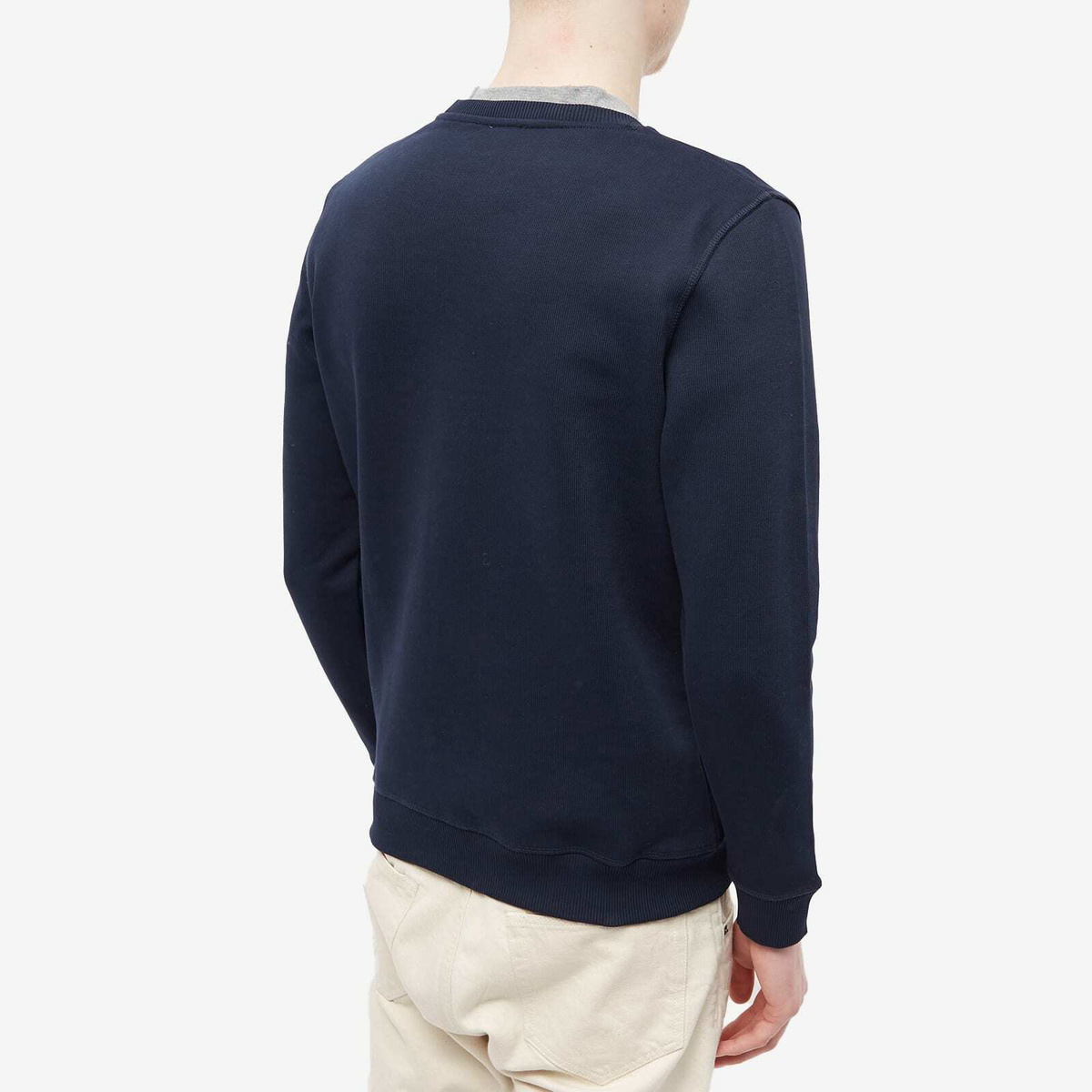 Armor-Lux Men's Organic Logo Crew Sweat in Navy