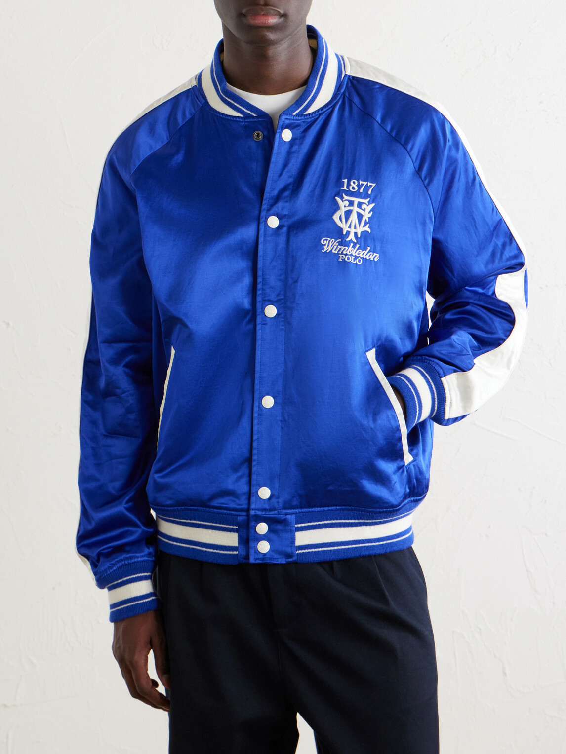 Polo Ralph Lauren - Wimbledon Cotton-Blend Woven Bomber Jacket - Blue