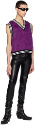 Theophilio Purple Shag Sweater Vest