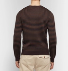 A.P.C. - Slim-Fit Striped Merino Wool-Jacquard Sweater - Men - Brown