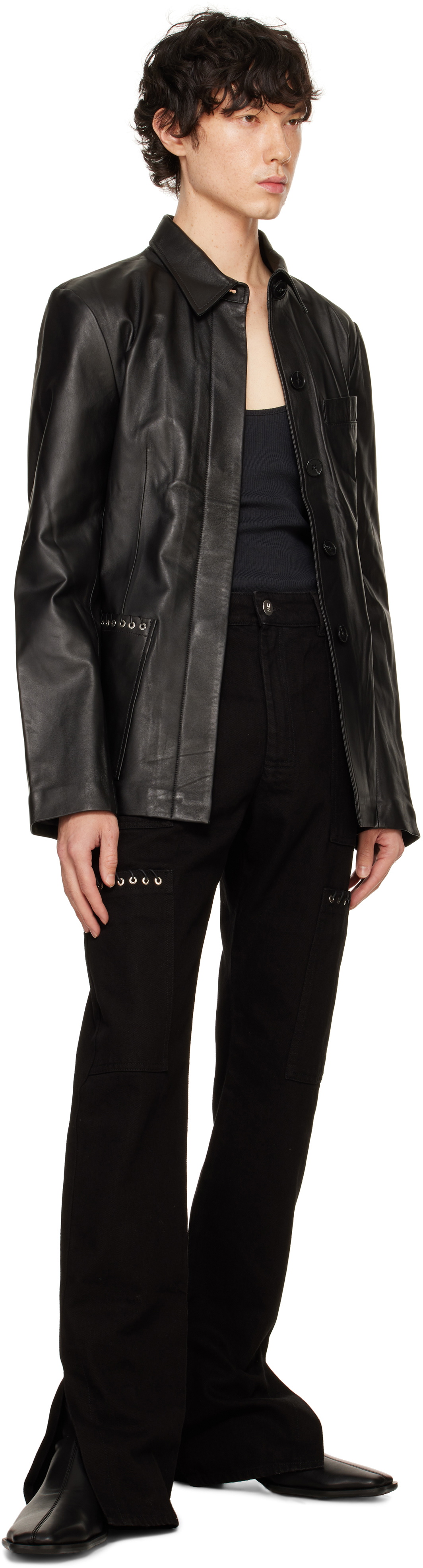 Ludovic de Saint Sernin Black Eleanor Denim Cargo Pants