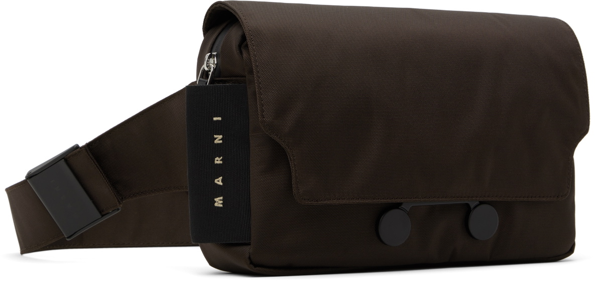 Marni Brown Cordura Cityscape Belt Bag