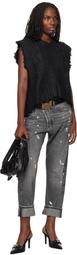 R13 Black Boyfriend Cable Sweater Vest