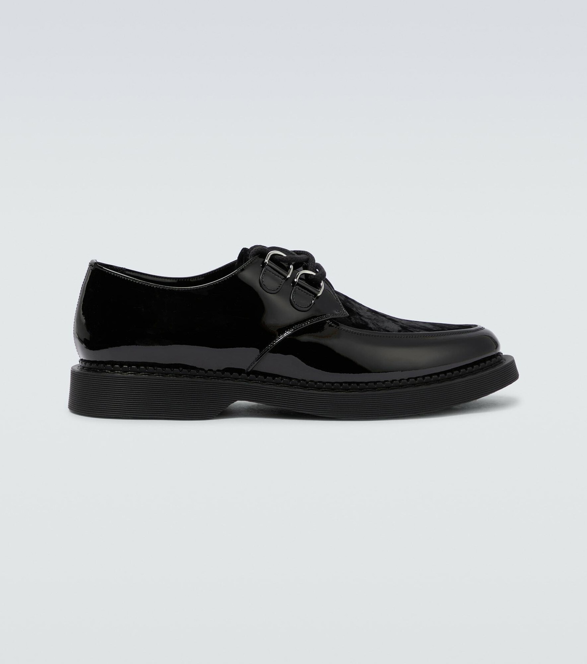 靴 saint laurent paris 21aw teddy derby 43 Saint Laurent - Teddy velvet and leather Derby shoes Saint Laurent