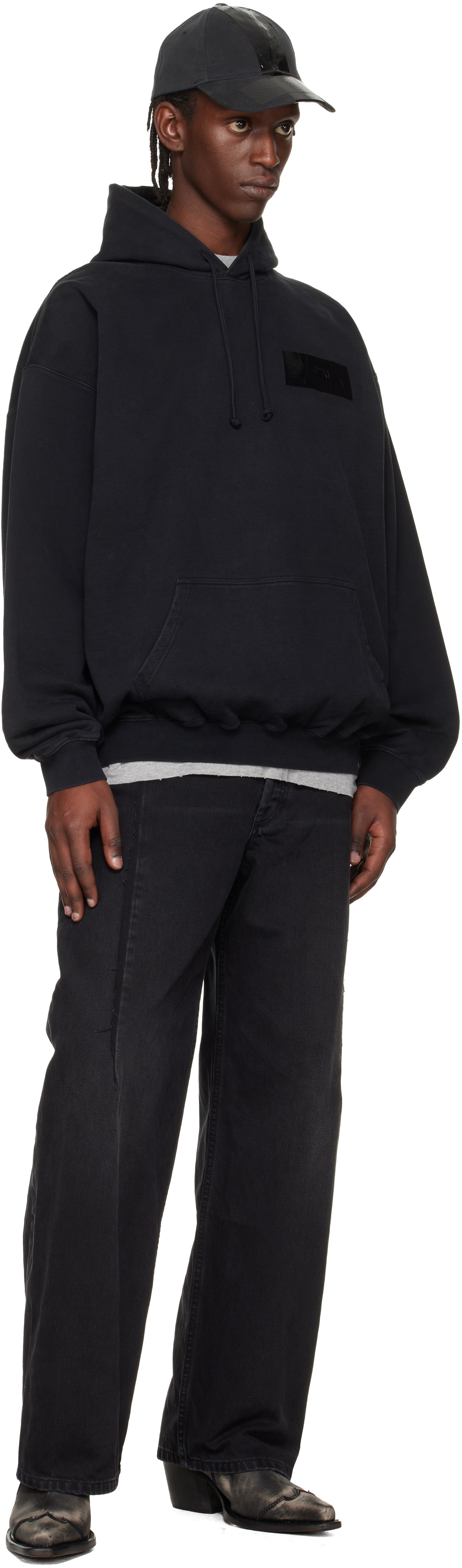 VETEMENTS Black Taped Logo Hoodie