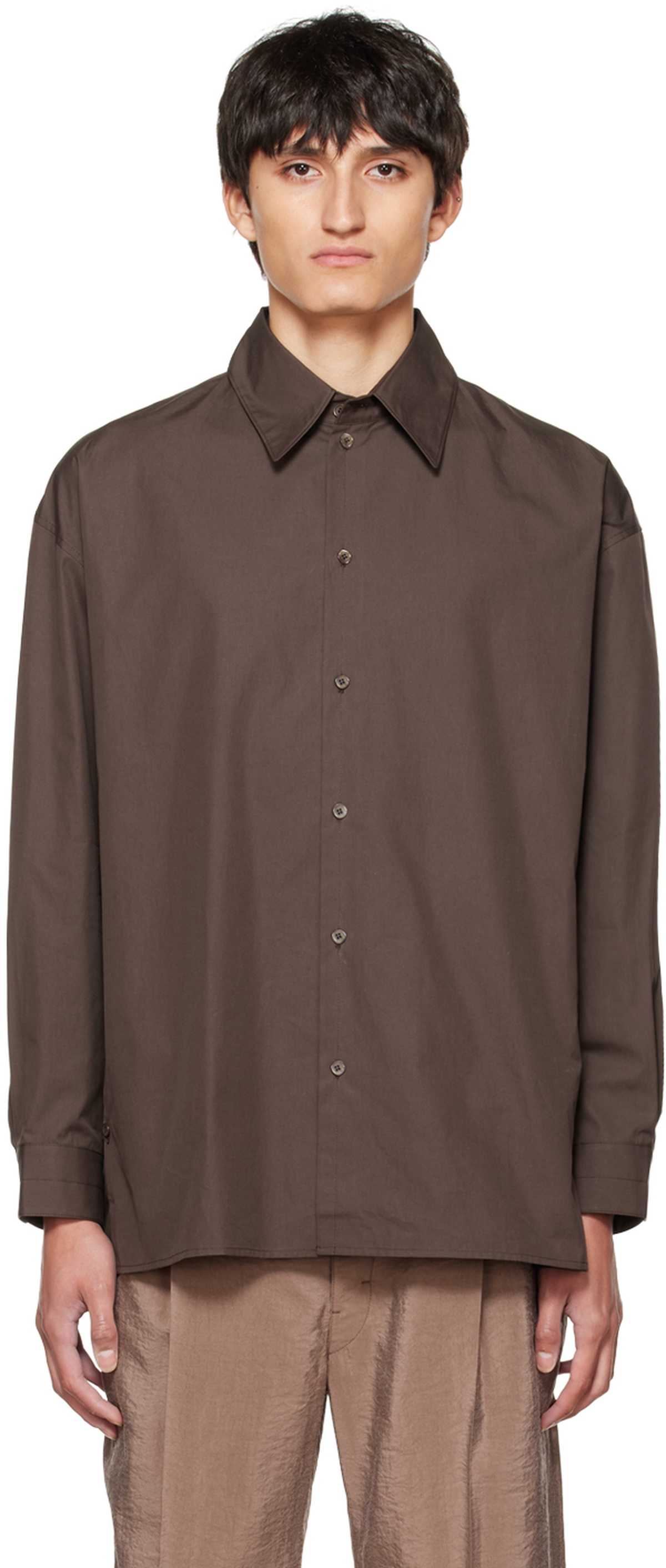 Lemaire Brown Twisted Shirt Lemaire